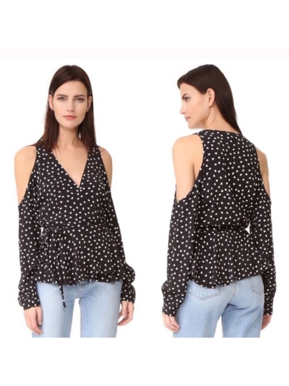 Yumi Kim Revolve Heart Cold Shoulder Wrap Top. size M